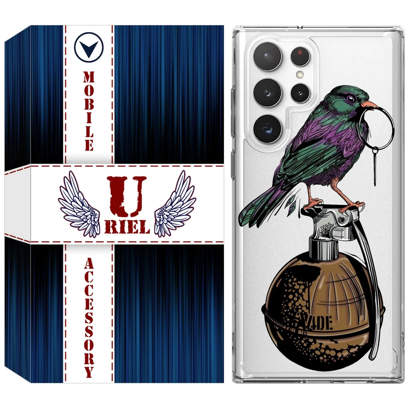 کاور یوریل مدل Clear کد 31 طرح پرنده مناسب برای گوشی موبایل سامسونگ Galaxy S22 Ultra