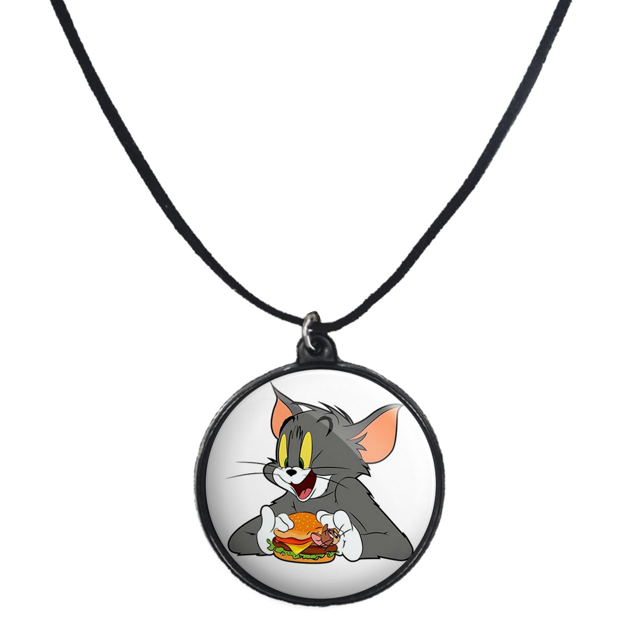 گردنبند پرمانه طرح تام و جری کد pmb.10836 مدل دو طرفه