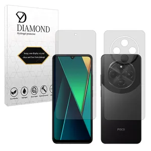 Diamond Transparent model Tough screen protector suitable for Xiaomi Poco C75 mobile phone along with the back of the phone
