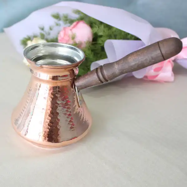 قهوه جوش مسی مدل دسته چوبی کد ZH238.3