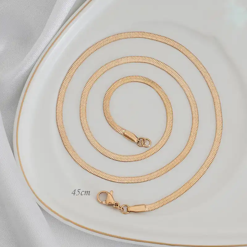 زنجیر زنانه ژوپینگ مدل هرینگبون کد X289