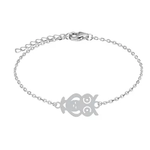 دستبند زنجیری زنانه هایکا طرح جغد کد zd.h 359