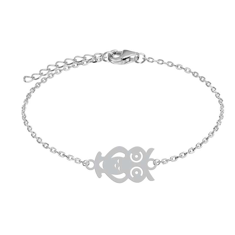 دستبند زنجیری زنانه هایکا طرح جغد کد zd.h 359