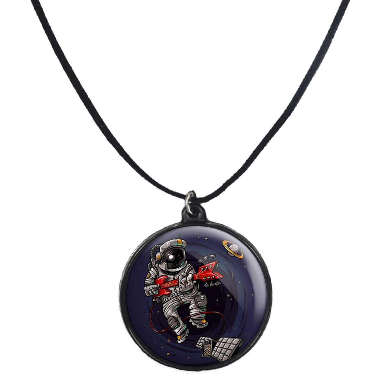 گردنبند پرمانه طرح فضانورد کد pmb.10404 مدل دو طرفه