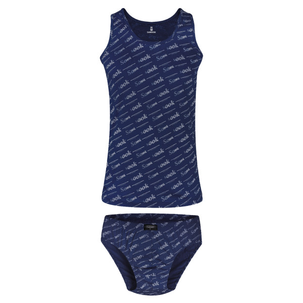 ست زیرپوش و شورت مردانه ساروک مدل کج راه رنگ سرمه ای