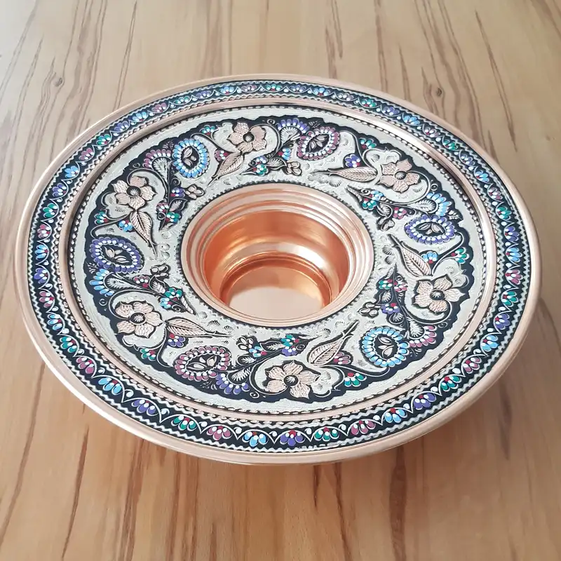 لگن مسی مدل پایه دار تزیینی  کد219