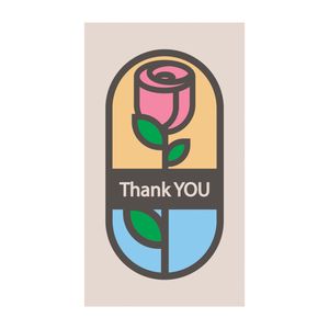 برچسب مدل تشکر طرح گل رز بسته ۱۰۰ عددی