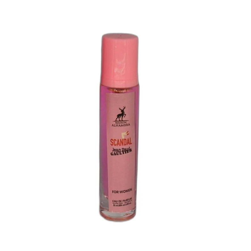 عطر جیبی زنانه الحمبرا مدل اسکندل با رایحه گرم و شیرین حجم 35 میلی‌لیتر