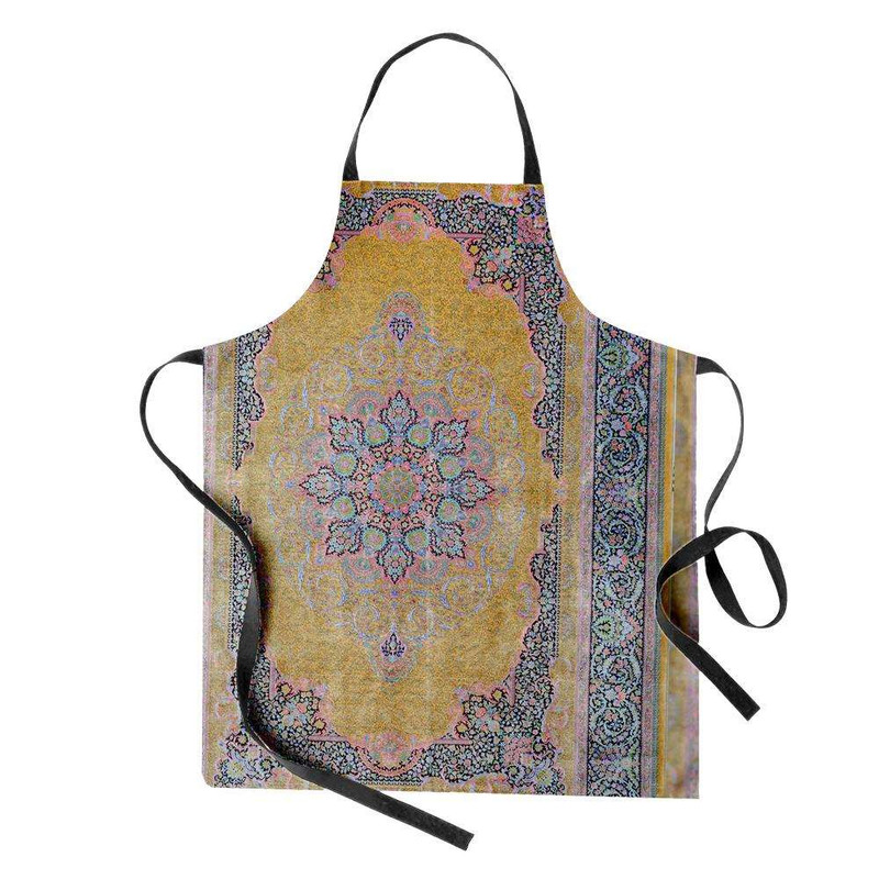 پیش بند آشپزخانه مدوپد طرح فرش قم ترنجی گل ریز مدل C-Ghom044
