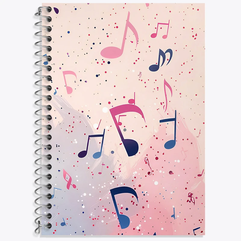 دفتر زبان 50 برگ خندالو مدل دو خط طرح نت موسیقی کد N3305