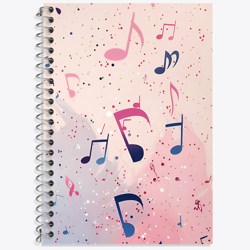 دفتر نت موسیقی 50 برگ خندالو طرح نت موسیقی کد N3305