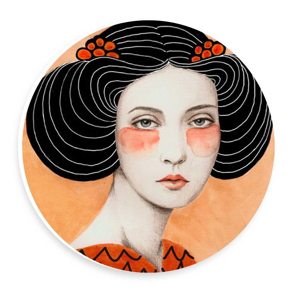  دیوارکوب طرح نقاشی بانوی شرقی مدل wtb739