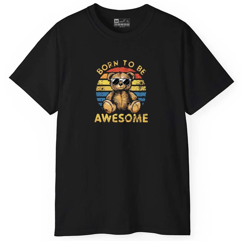 تی شرت آستین کوتاه مردانه پاد آفرین مدل اسپرت طرح خرس خفن کد 0765