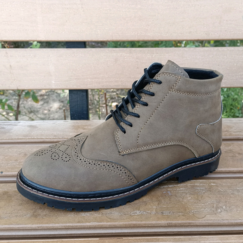 نیم بوت مردانه مدل هشترک بندی کد T.J رنگ صدری