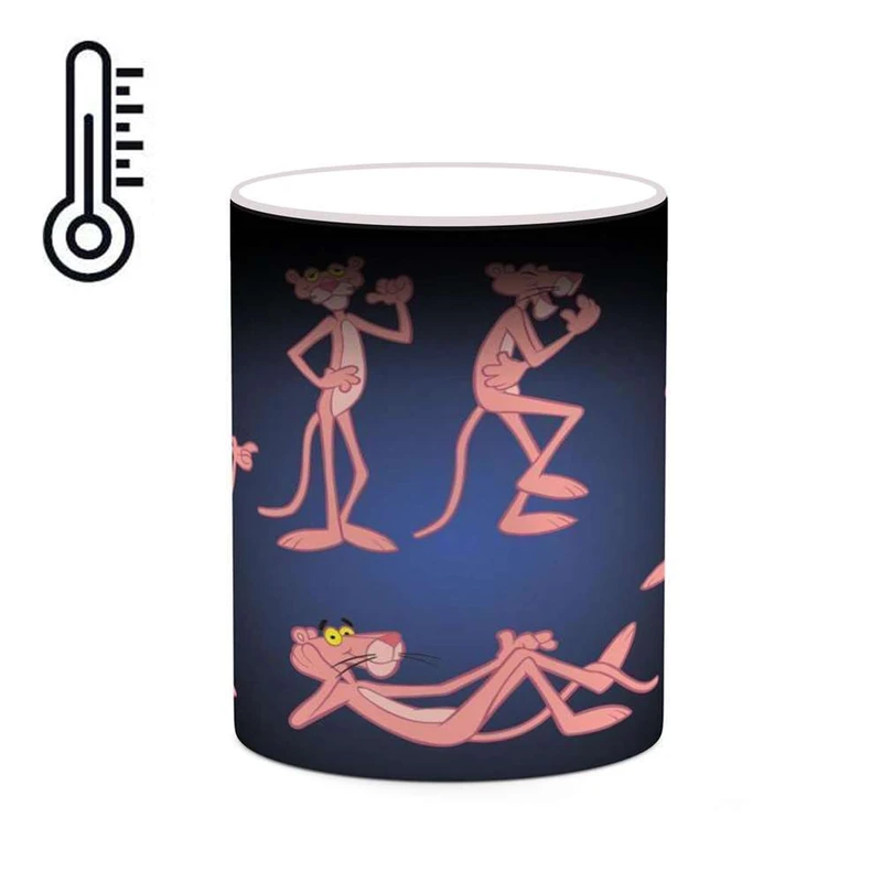 ماگ حرارتی کاکتی مدل کارتون پلنگ صورتی کد mgh23510