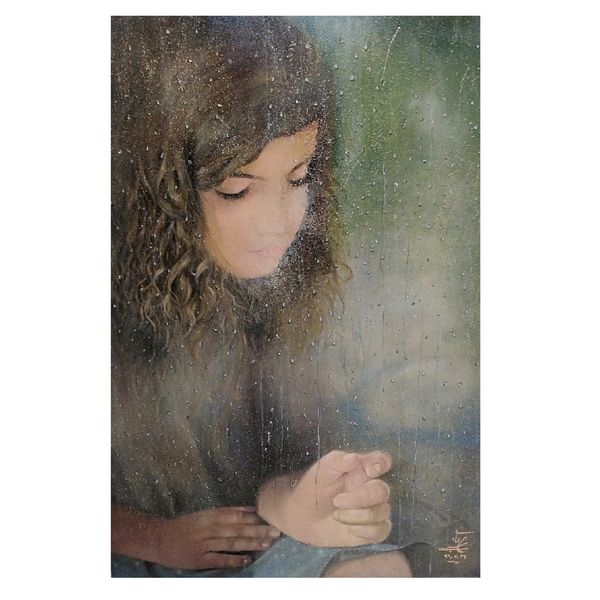 تابلو نقاشی رنگ روغن  مدل انتظار کد po-96 تابلو نقاشی رنگ روغن  مدل انتظار کد po-96