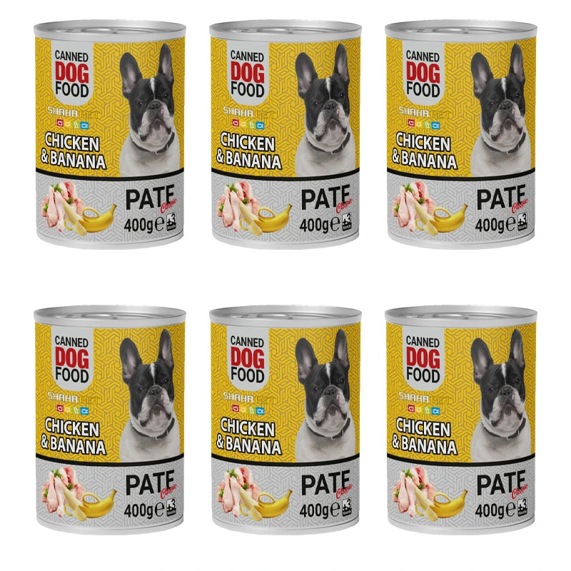 کنسرو سگ شهرپت مدل Chicken And Banana وزن 400 گرم بسته 6 عددی