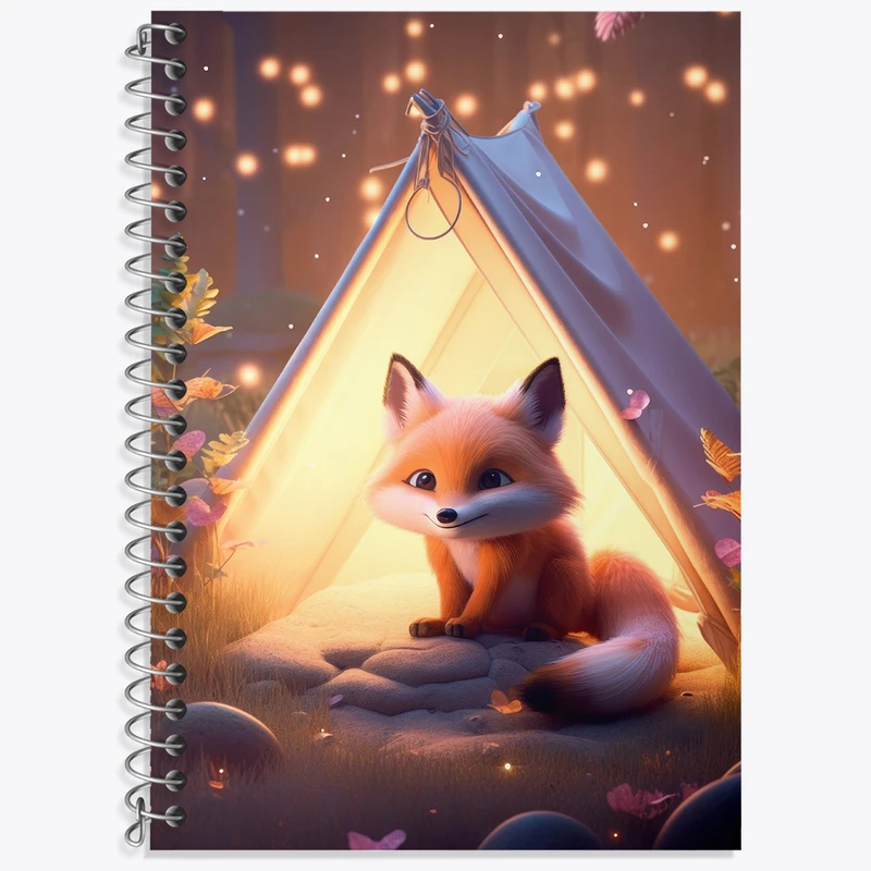 دفتر زبان 50 برگ خندالو مدل سه خط طرح روباه کیوت کد N2274