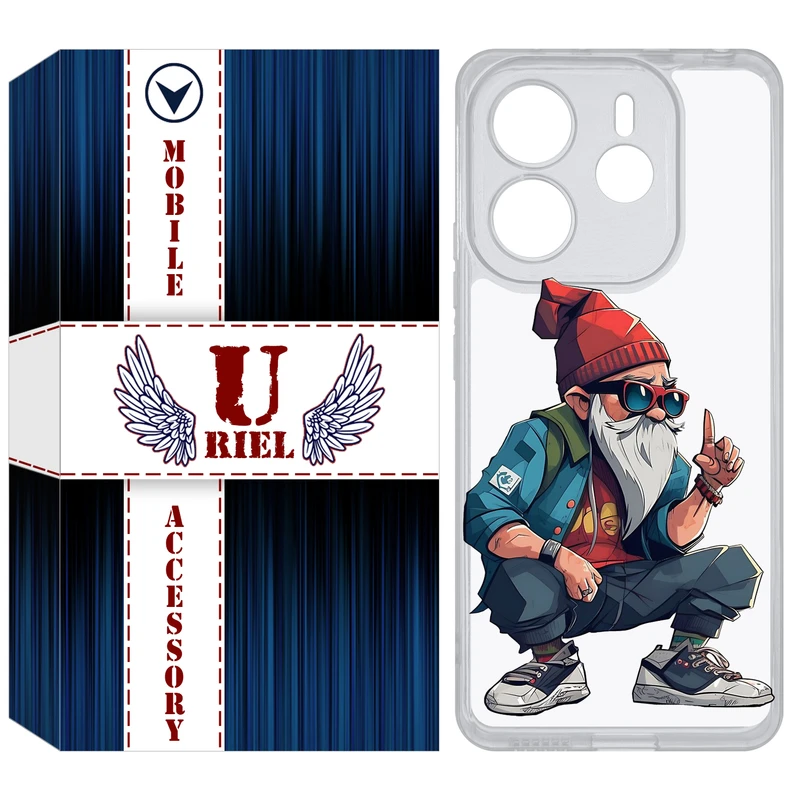 کاور یوریل مدل Clear کد 48 طرح پیرمرد مناسب برای گوشی موبایل شیائومی Redmi Note 14 4G