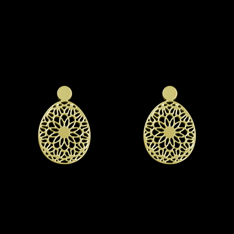 گوشواره طلا 18 عیار زنانه مدوپد مدل هندسی کد GA1-13540