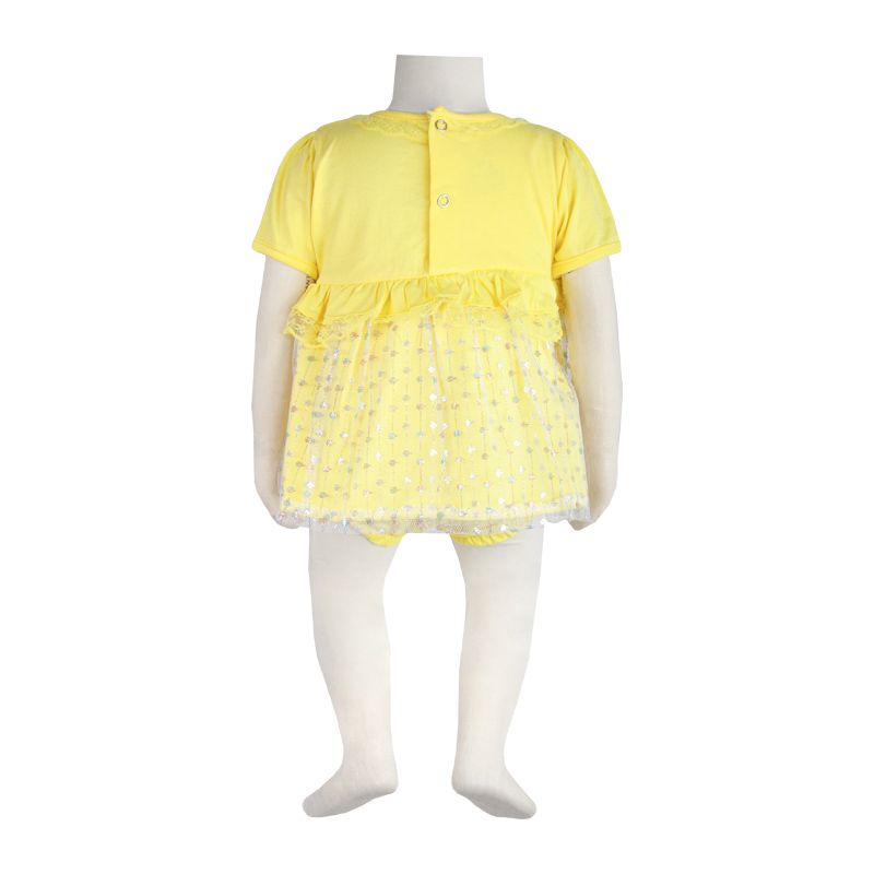 ست پیراهن و شورت نوزادی دخترانه آدمک مدل پروانه کد 127400 رنگ لیمویی -  - 8