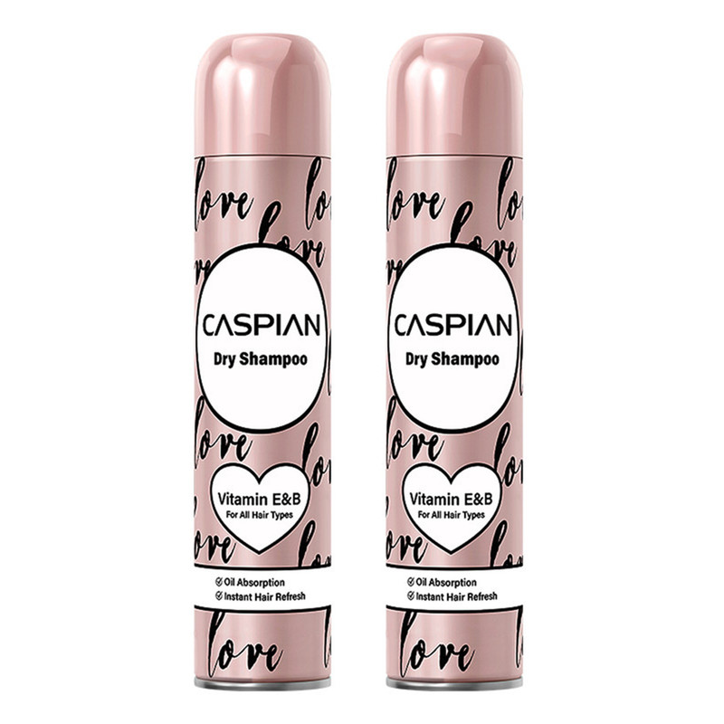 اسپری شامپو خشک کاسپین مدل invisible مناسب انواع مو حجم 200 میلی لیتر بسته 2 عددی 