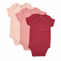 بادی آستین کوتاه نوزادی لوپیلو مدل تمام نخی ضد حساسیت کد bebe2026 بسته 3 عددی