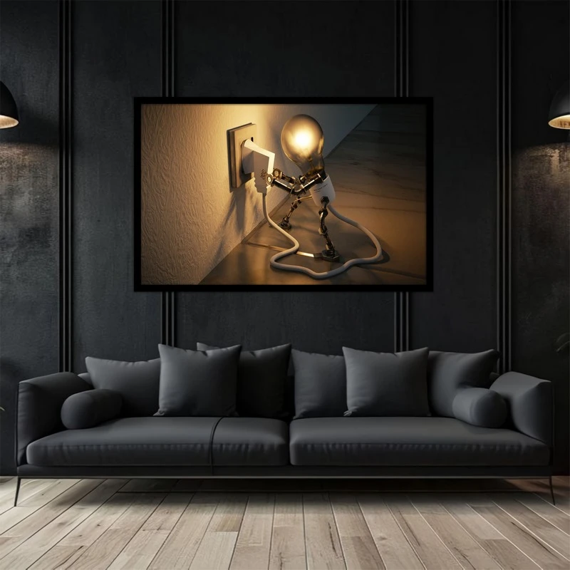 تابلو بکلیت طرح فانتزی برق لامپ و چراخ مدل B-bu5050