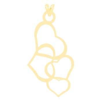 آویز گردنبند طلا 18 عیار زنانه کرابو طرح چهار قلب مدل Kr3159