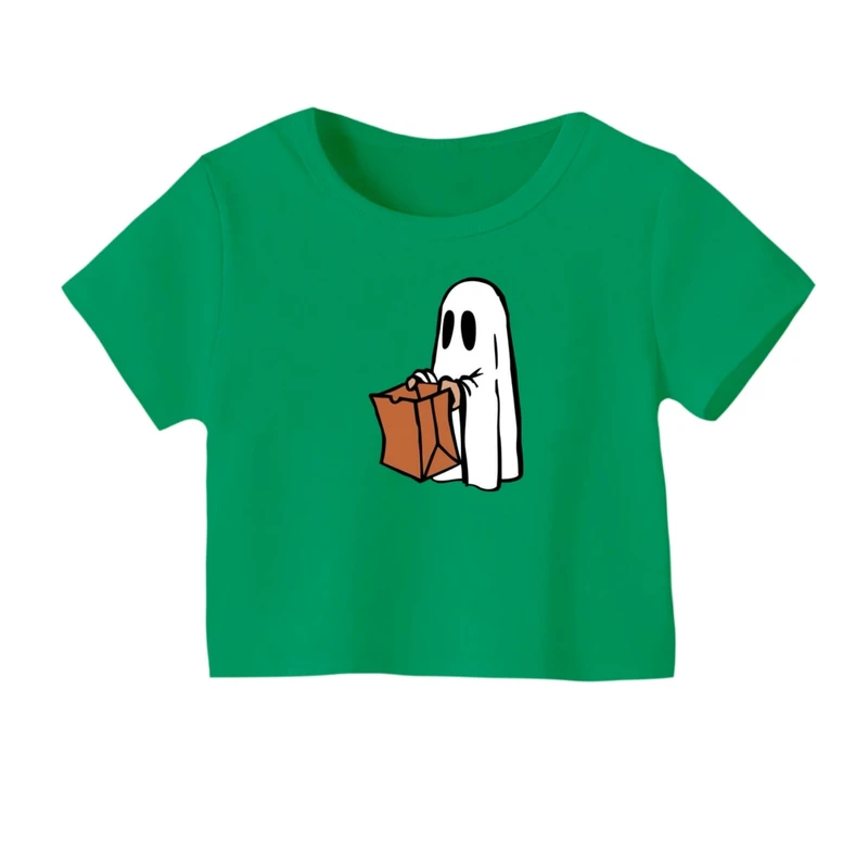 کراپ‌ تی‌شرت آستین کوتاه زنانه مدل روح