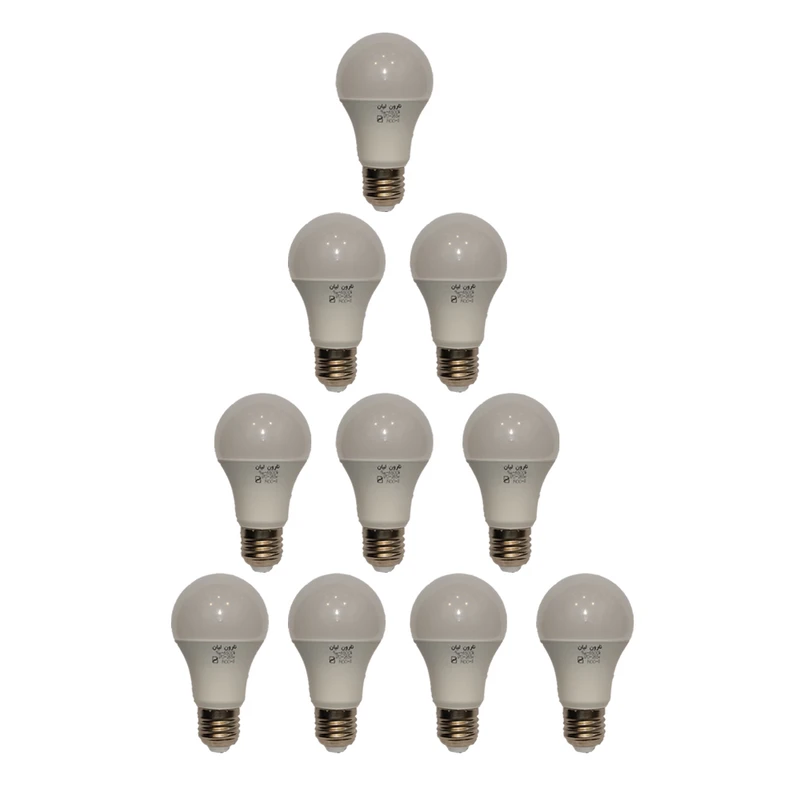 لامپ ال ای دی 9 وات نارون لیان مدل حبابی پایه E27 بسته 10 عددی