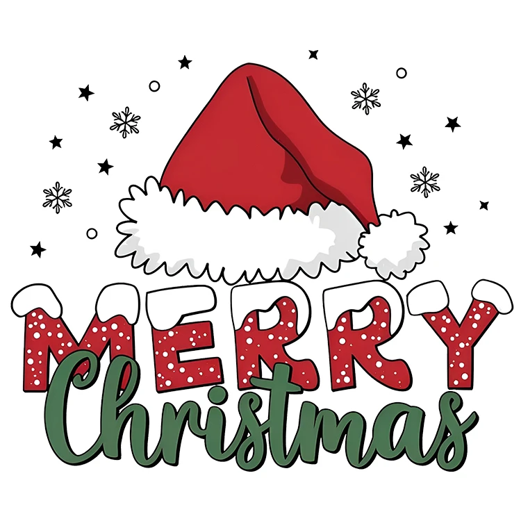 استیکر پارچه و لباس پاد آفرین مدل کریسمس کد DKST667