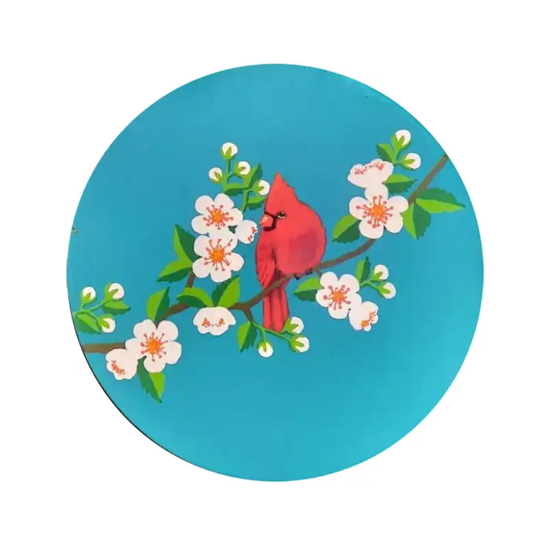 بشقاب دیوارکوب سفالی طرح پرنده کد D154-A مجموعه 2 عددی