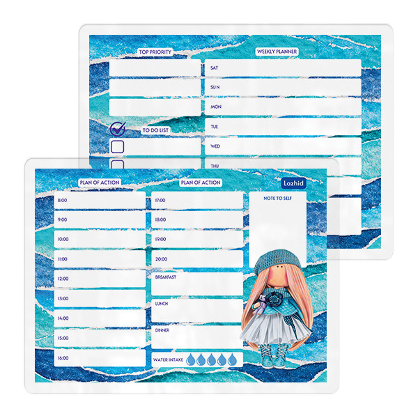 تخته وایت برد لاژید مدل پلنر برنامه ریزی کد PL031 سایز 20*30 سانتی متر مجموعه 2 عددی