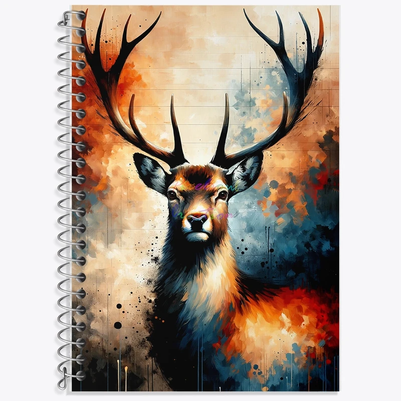 دفتر زبان 50 برگ خندالو مدل سه خط طرح گوزن کد F644