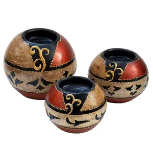 جاشمعی سفالی مدل توپی کد 03 مجموعه 3 عددی