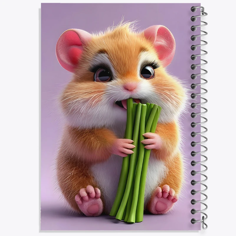 دفتر ژورنال نویسی 50 برگ خندالو مدل نقطه ای طرح همستر بامزه کد F8140