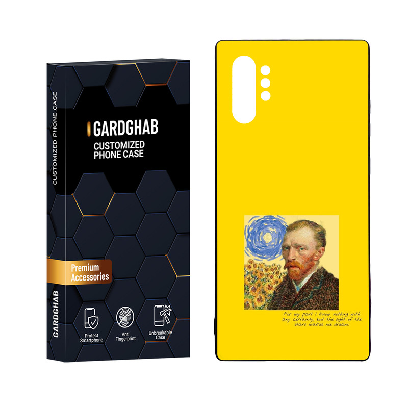 کاور گارد قاب مدل دور ژله ای پشت گلس هنری مناسب برای گوشی موبایل سامسونگ Galaxy Note 10 Plus