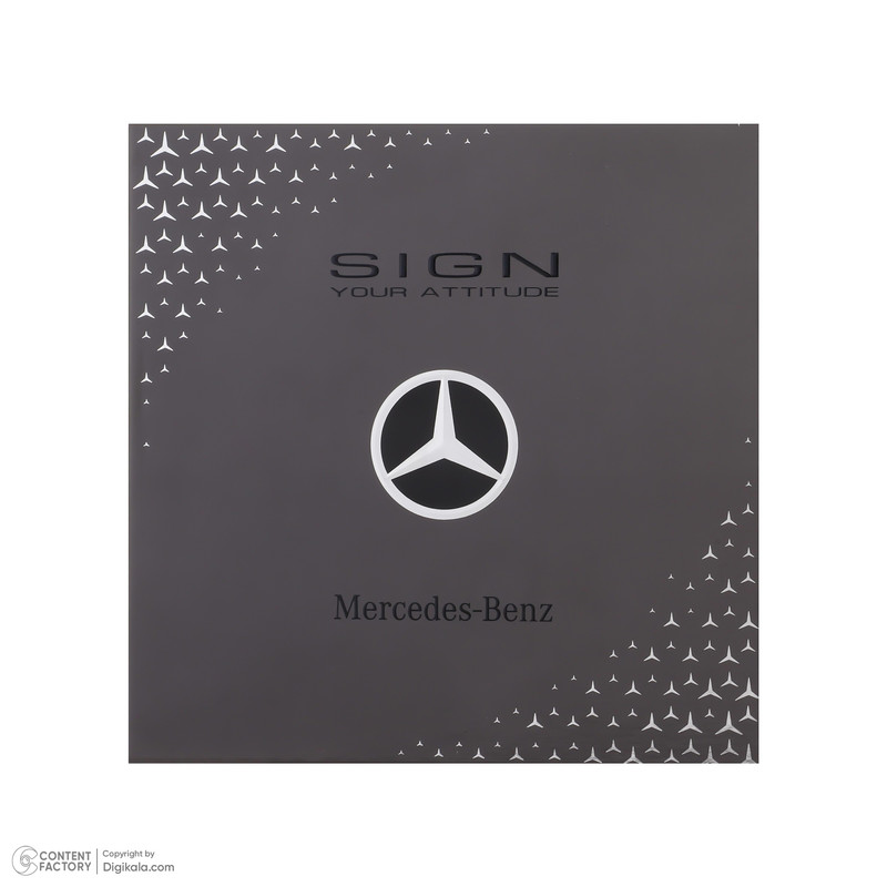 ست ادوتویلت مردانه مرسدس بنز مدل Sign Your Attitude با رایحه خنک حجم 100 میلی لیتر به همراه شامپو بدن مردانه مرسدس بنز مدل Sign Your Attitude حجم 100 میلی لیتر