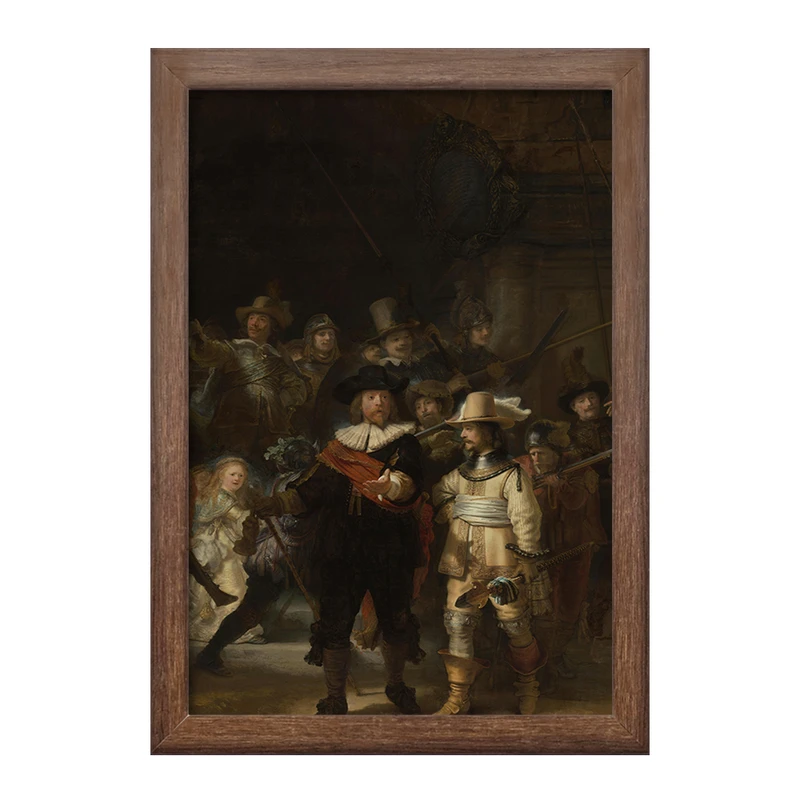 تابلو خندالو طرح گشت شبانه اثر رامبرانت  کد 23350