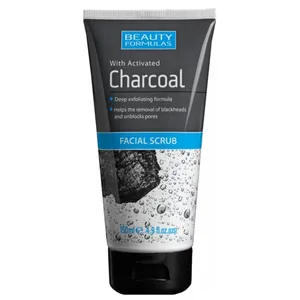 اسکراب لایه بردار  پوست بیوتی فرمولاز مدل Charcoal حجم 150 میلی لیتر
