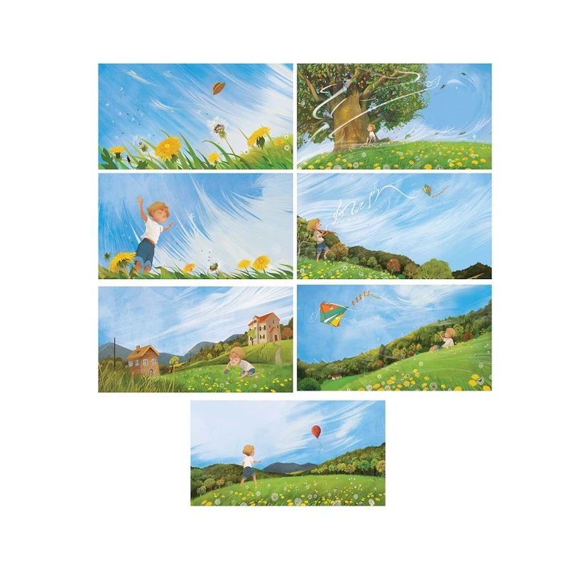 برچسب مدل داستانی طرح پسر و بادبادک مجموعه 7 عددی