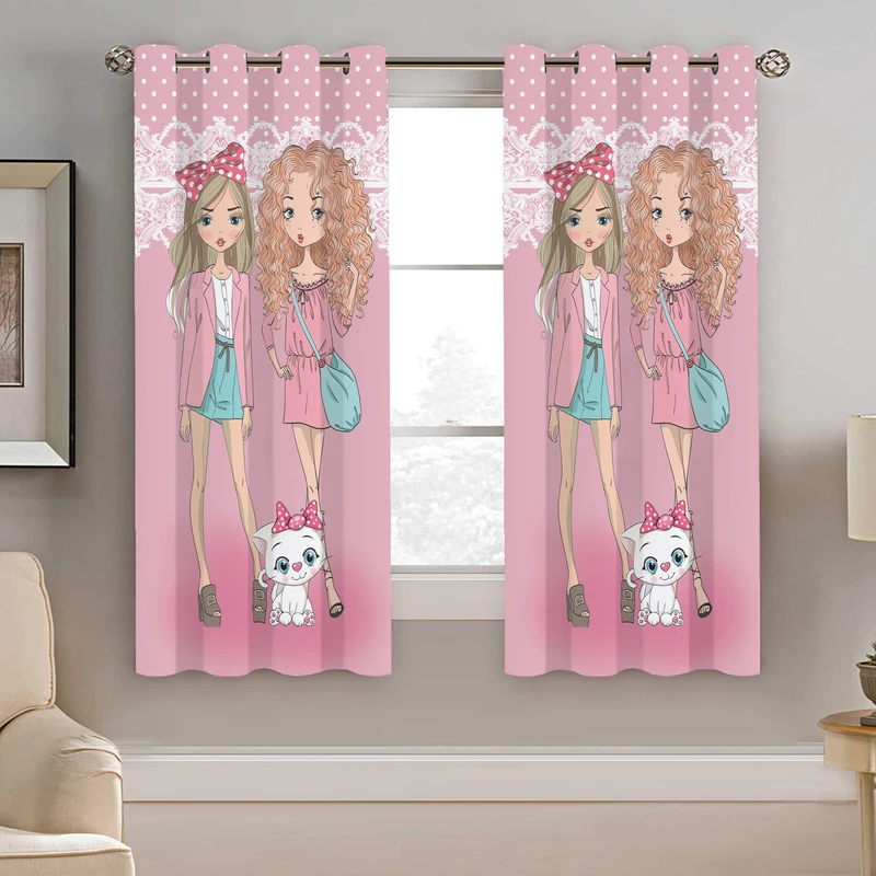 پرده نیروانا طرح دختر کودک مدل هازان کد 8256 سایز 140×200 سانتی متر