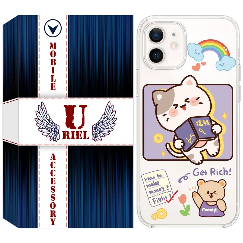 کاور یوریل مدل Clear کد 12 طرح گربه مناسب برای گوشی موبایل اپل iPhone 12