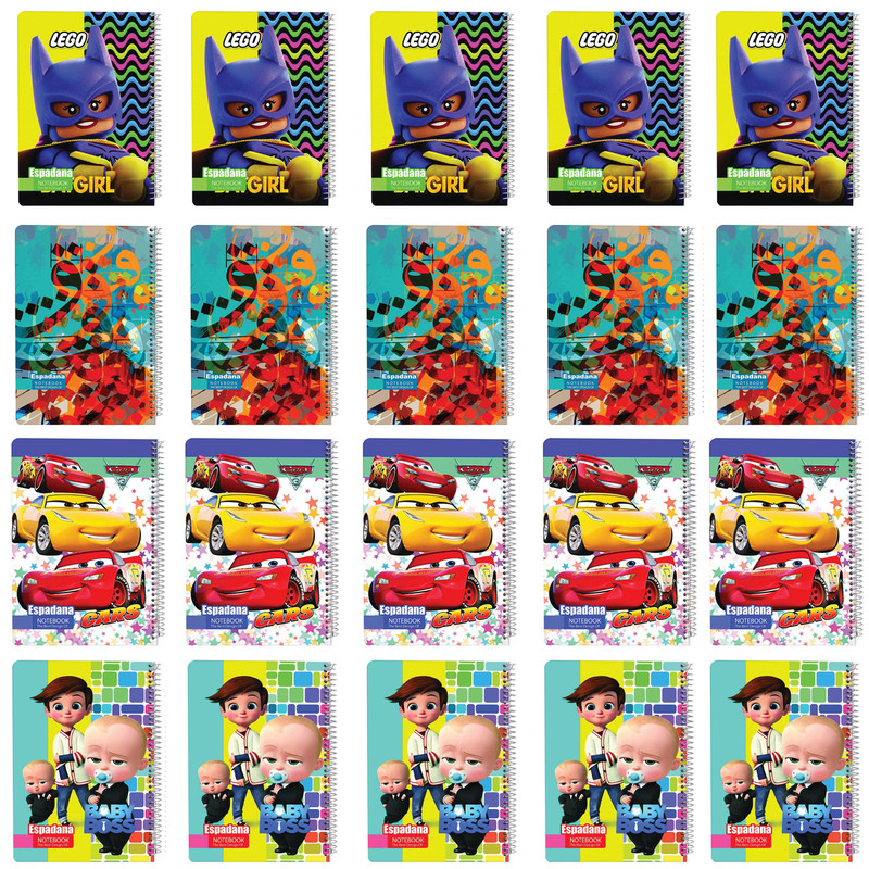  دفتر مشق 50 برگ اسپادانا مدل p02 مجموعه 20 عددی