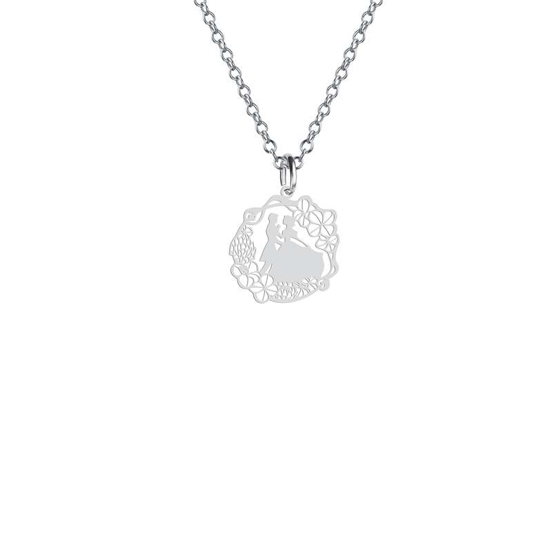 گردنبند نقره زنانه هایکا مدل عروس و داماد کد n.ha2-372