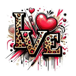  استیکر پارچه و لباس پاد آفرین طرح عشق کد 922