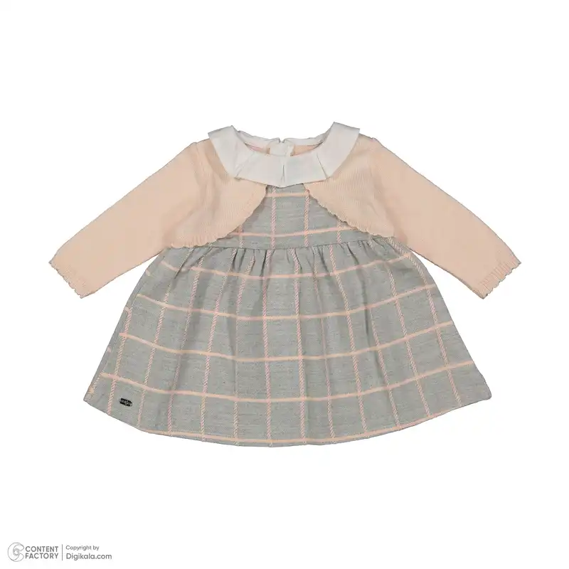 ست پیراهن و هدبند نوزادی ایندیگو مدل 23149