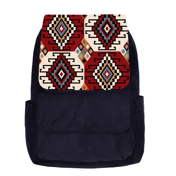 کوله پشتی مدرسه مدل سنتی طرح گلیم فرش کد K025