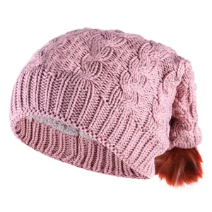 کلاه بافتنی مدل داخل خز طرح مارپیچ کد 110